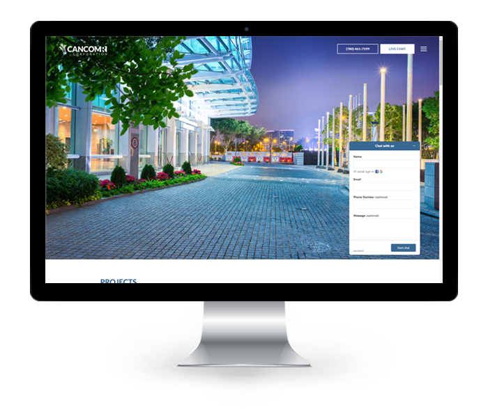 CancomR website rendering on a computer
